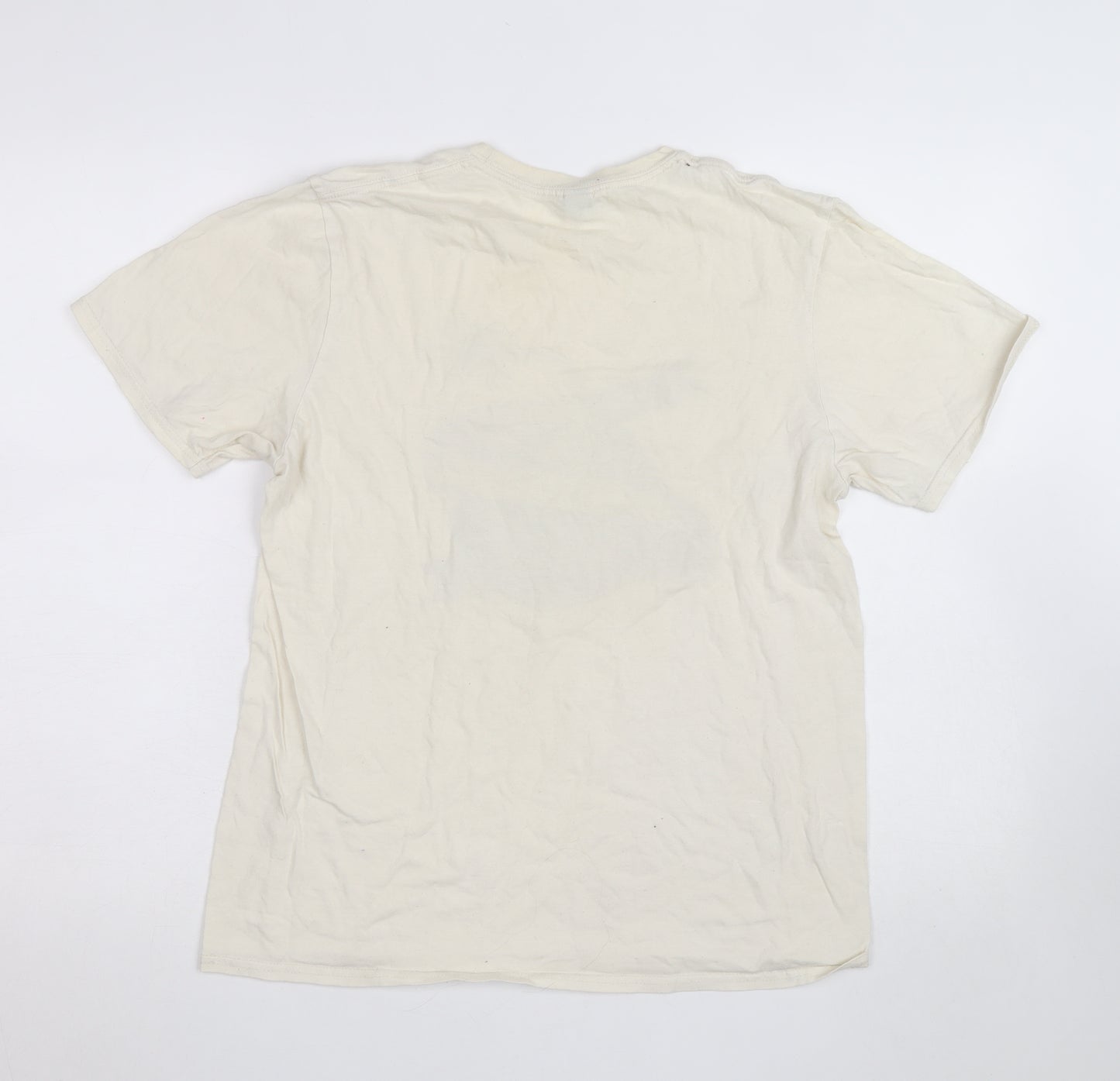 Gildan Men’s Ivory Blossoms Band Graphic Short Sleeve T-Shirt M
