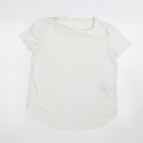 Oysho Womens White Slim Fit Short Sleeve Active T-Shirt Size S