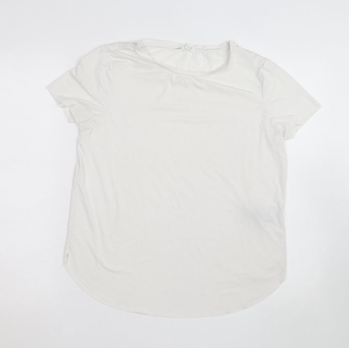 Oysho Womens White Slim Fit Short Sleeve Active T-Shirt Size S