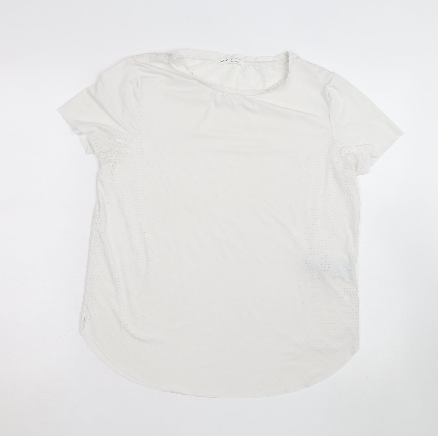 Oysho Womens White Slim Fit Short Sleeve Active T-Shirt Size S