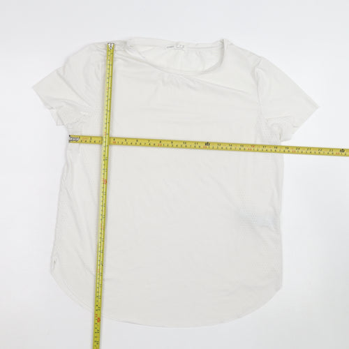 Oysho Womens White Slim Fit Short Sleeve Active T-Shirt Size S