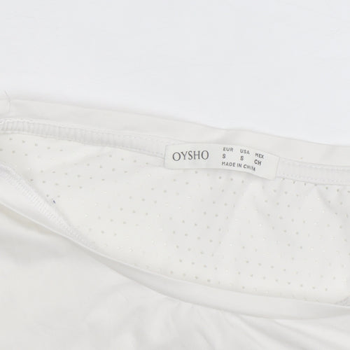 Oysho Womens White Slim Fit Short Sleeve Active T-Shirt Size S