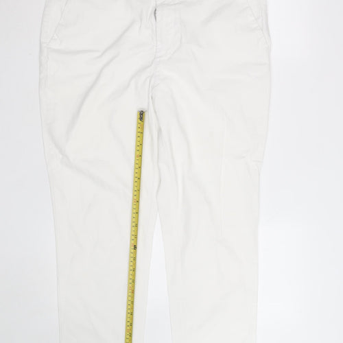 Dunnes Stores Women's White Chino Trousers Size 16 Cotton Stretch