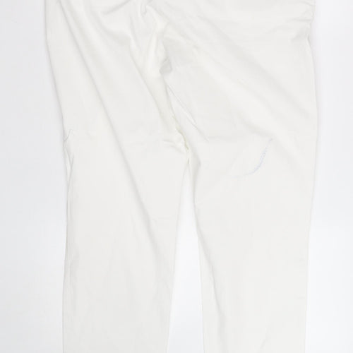 Dunnes Stores Women's White Chino Trousers Size 16 Cotton Stretch