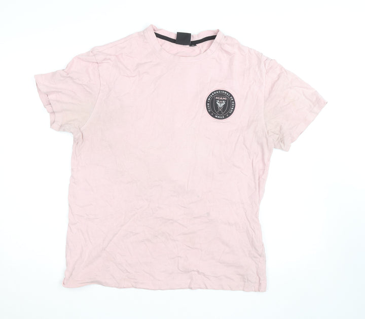 MLS Men’s Pink Inter Miami CF Graphic T-Shirt Size M Regular Fit
