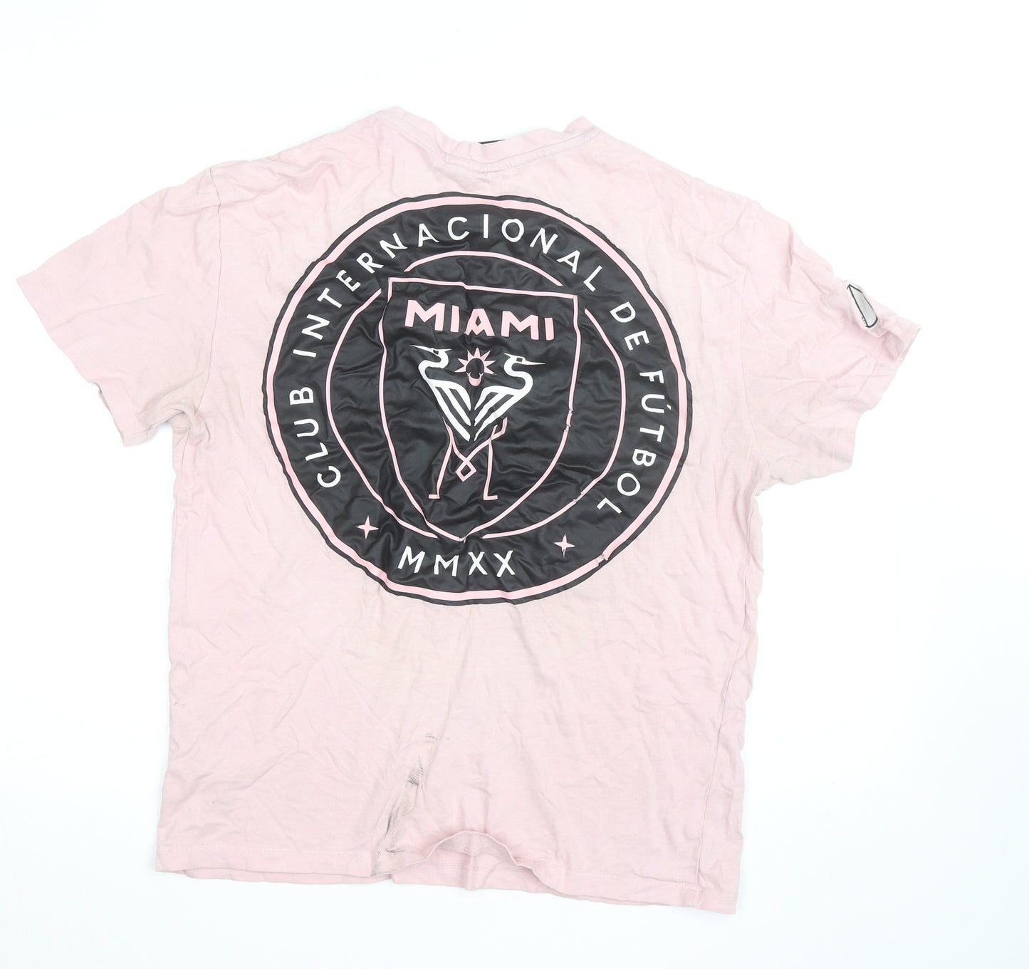MLS Men’s Pink Inter Miami CF Graphic T-Shirt Size M Regular Fit
