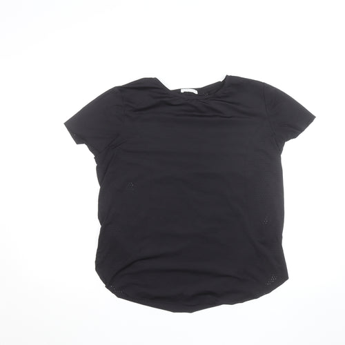 Oysho Women Black Slim Fit Short Sleeve Active T-Shirt Size S