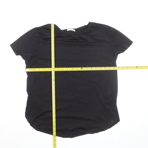 Oysho Women Black Slim Fit Short Sleeve Active T-Shirt Size S
