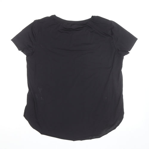 Oysho Women Black Slim Fit Short Sleeve Active T-Shirt Size S