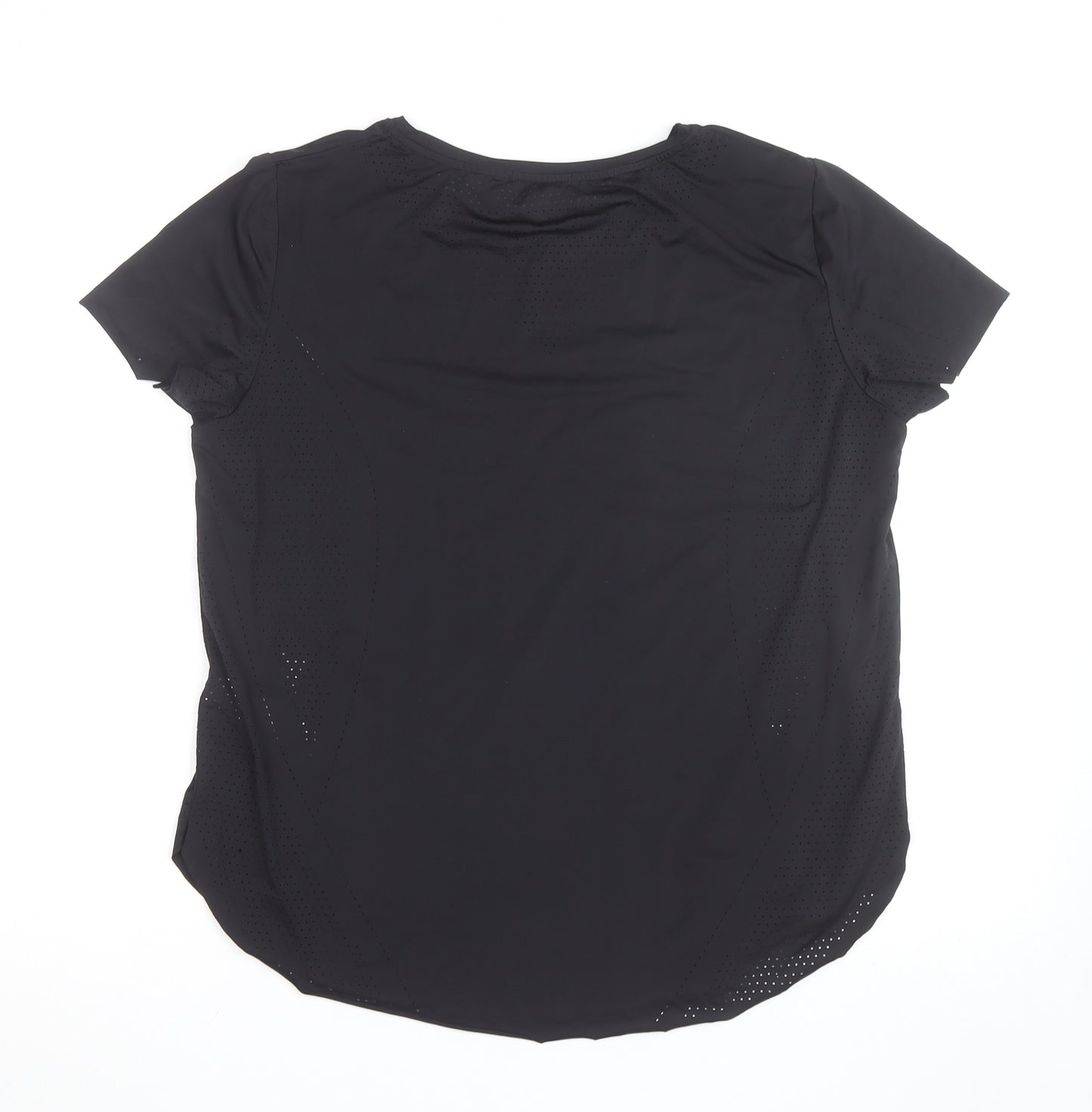 Oysho Women Black Slim Fit Short Sleeve Active T-Shirt Size S