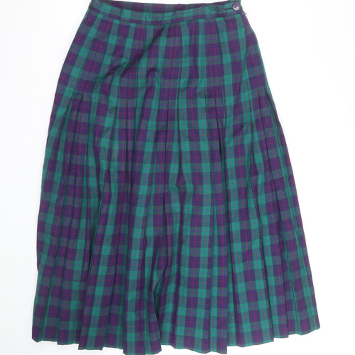 Alexon Women's Multicoloured Pleated Wool Midi Skirt Size 14