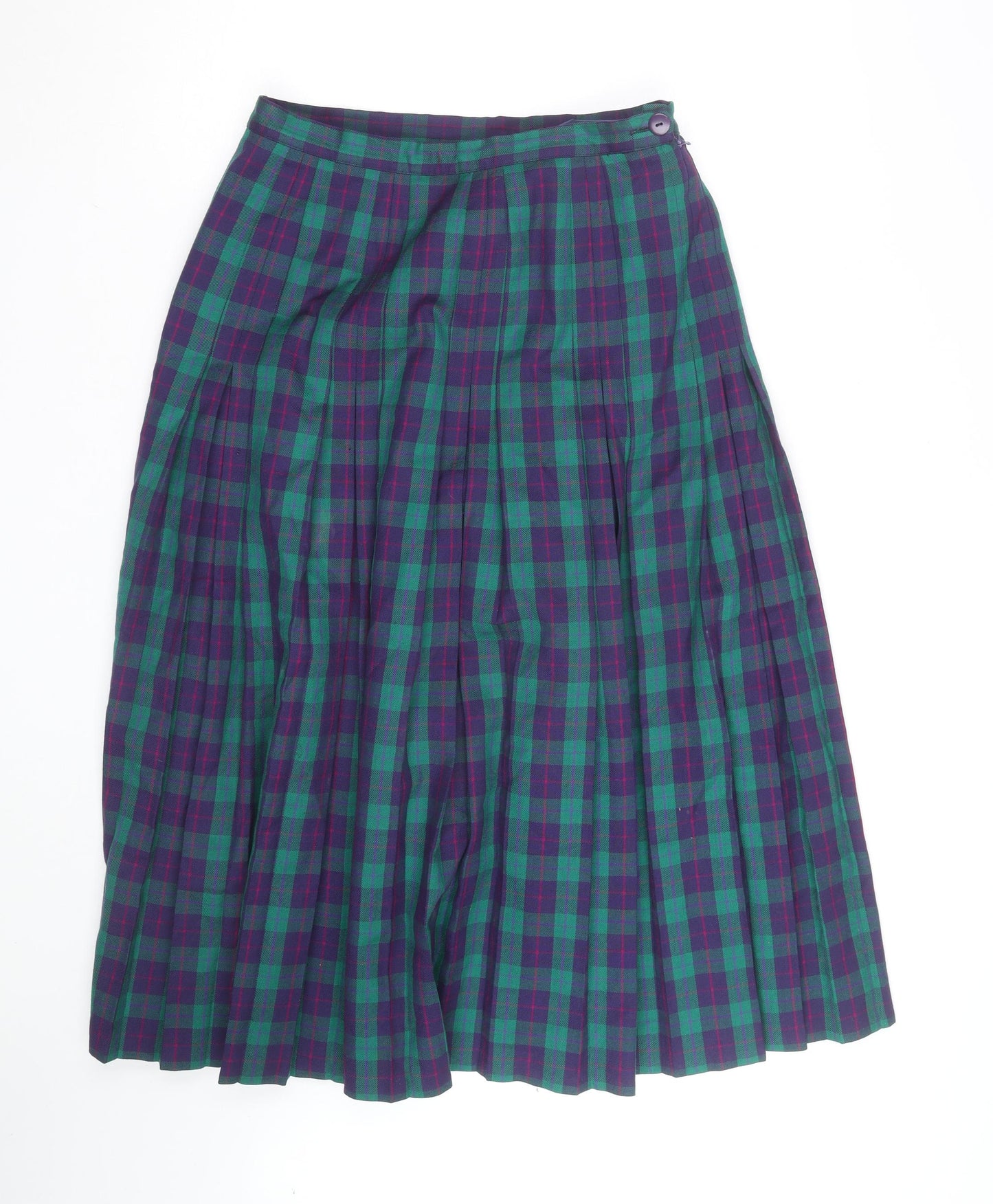 Alexon Women's Multicoloured Pleated Wool Midi Skirt Size 14