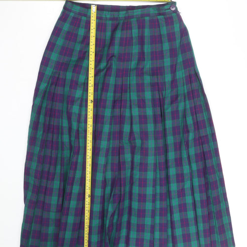 Alexon Women's Multicoloured Pleated Wool Midi Skirt Size 14