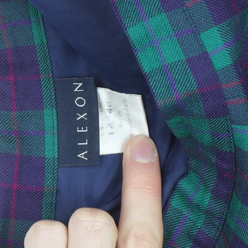 Alexon Women's Multicoloured Pleated Wool Midi Skirt Size 14