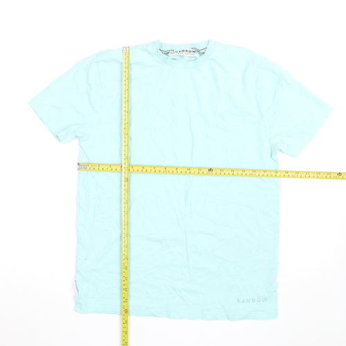 Kenrow Mens Mint Blue Crew Neck Cotton Short Sleeve T-Shirt M