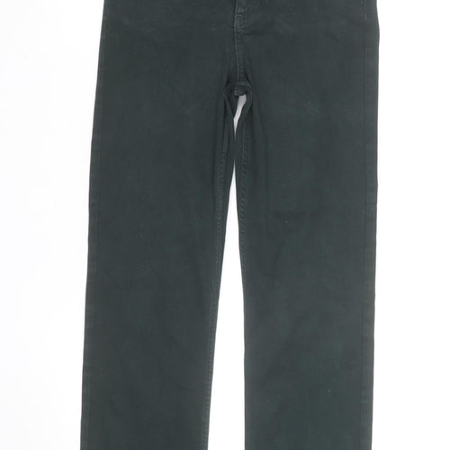 Marks and Spencer Per Una Green Straight Leg Stretch Trousers Size 10