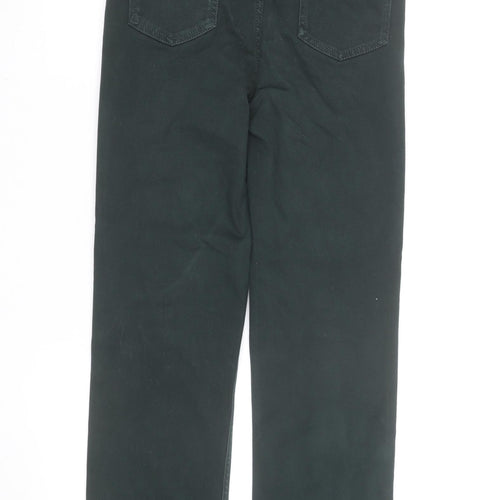 Marks and Spencer Per Una Green Straight Leg Stretch Trousers Size 10