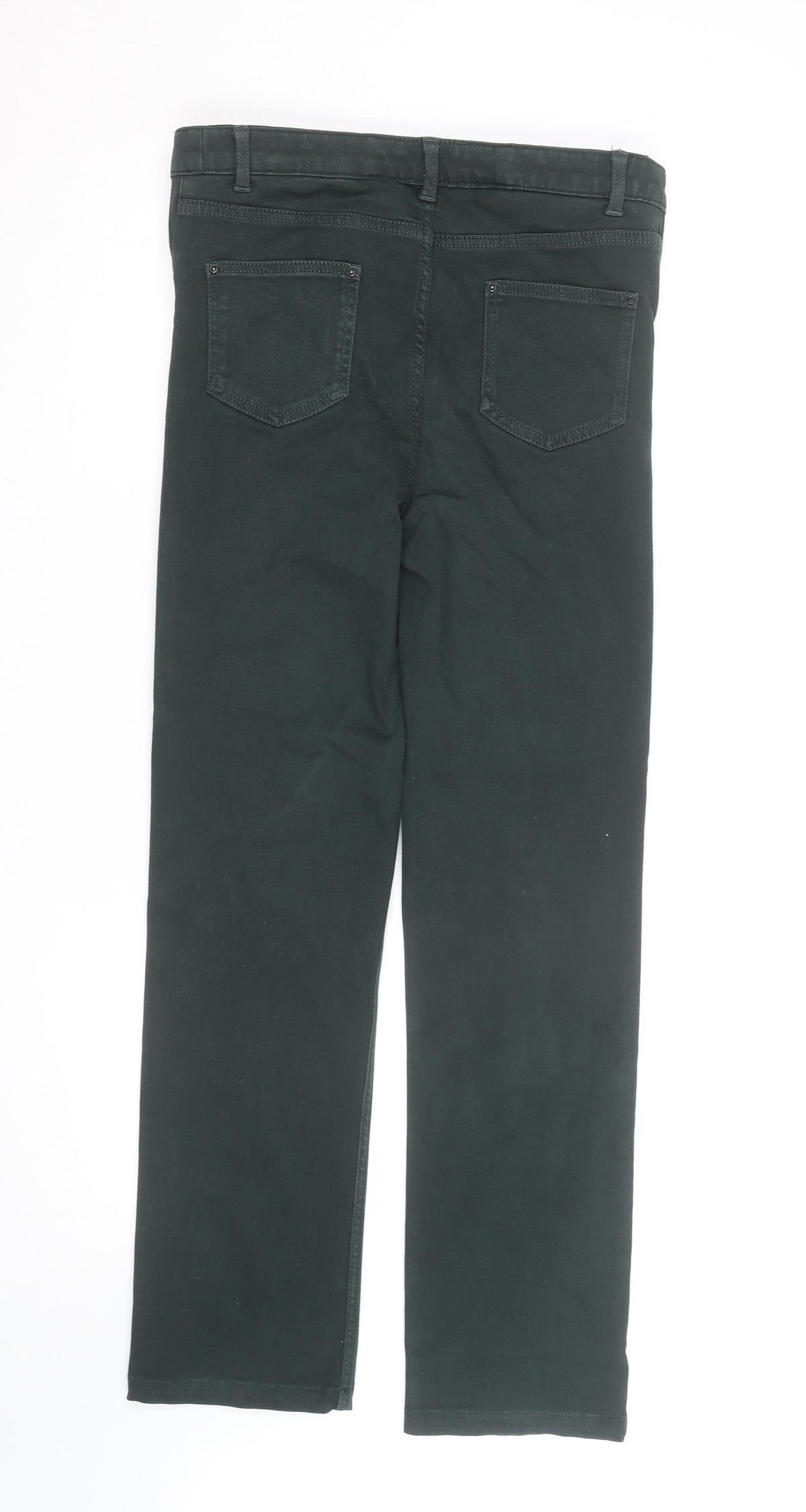 Marks and Spencer Per Una Green Straight Leg Stretch Trousers Size 10