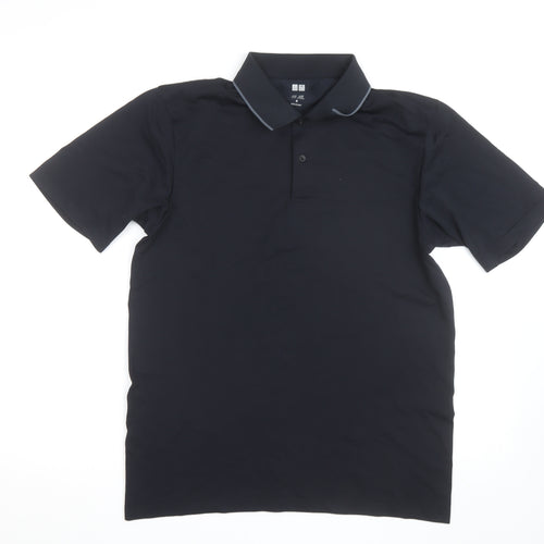 Uniqlo Men’s Black Polo Shirt M Moisture Wicking Quick Dry Top
