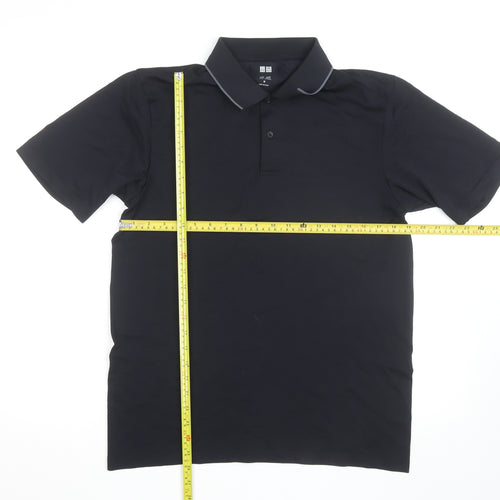 Uniqlo Men’s Black Polo Shirt M Moisture Wicking Quick Dry Top