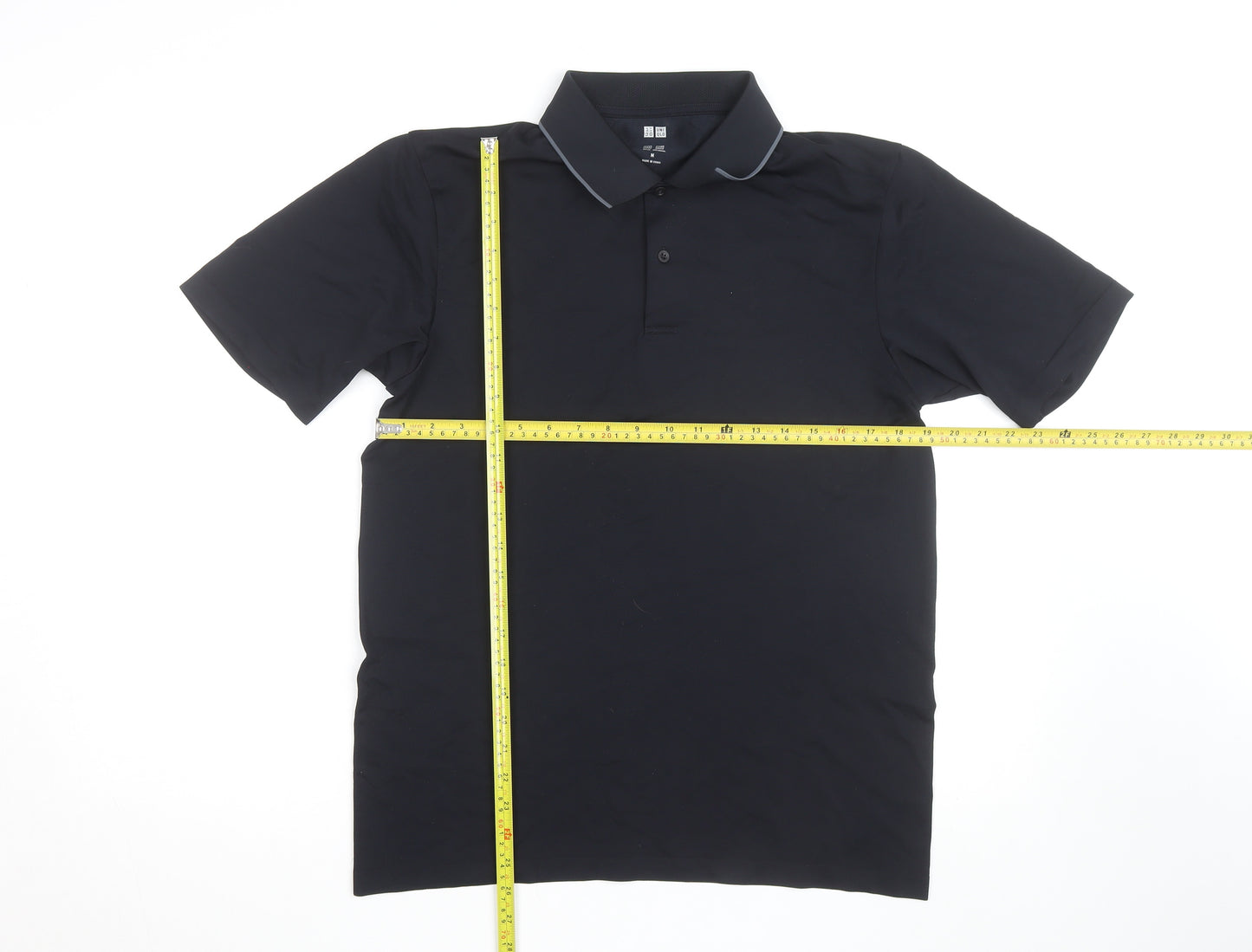 Uniqlo Men’s Black Polo Shirt M Moisture Wicking Quick Dry Top