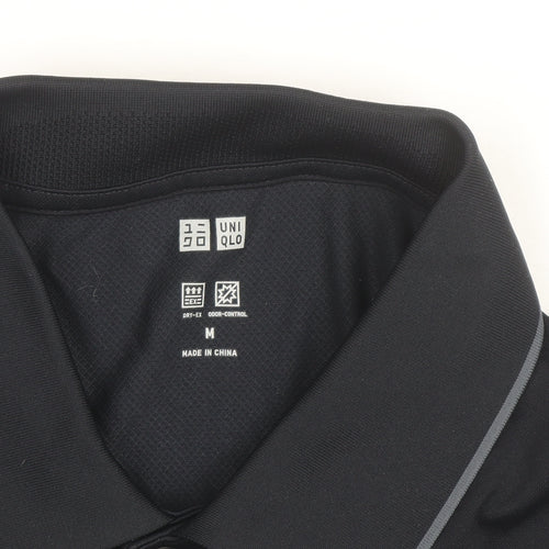 Uniqlo Men’s Black Polo Shirt M Moisture Wicking Quick Dry Top