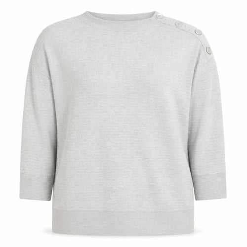 Wallis Women Grey L Lightweight Button Shoulder Knit Jumper