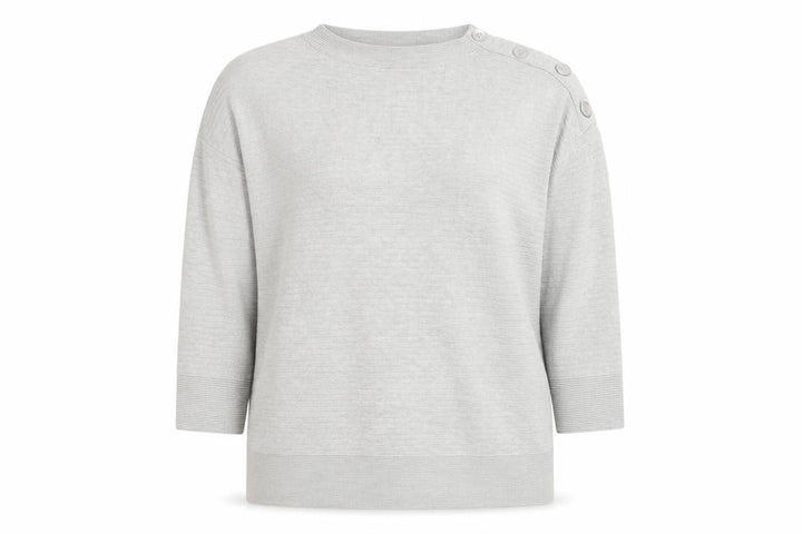 Wallis Women Grey L Lightweight Button Shoulder Knit Jumper