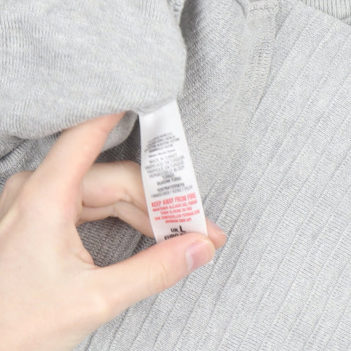 Wallis Women Grey L Lightweight Button Shoulder Knit Jumper