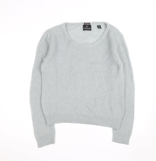 Maison Scotch Women's Grey Mohair Blend Chunky Knit Jumper Size 10