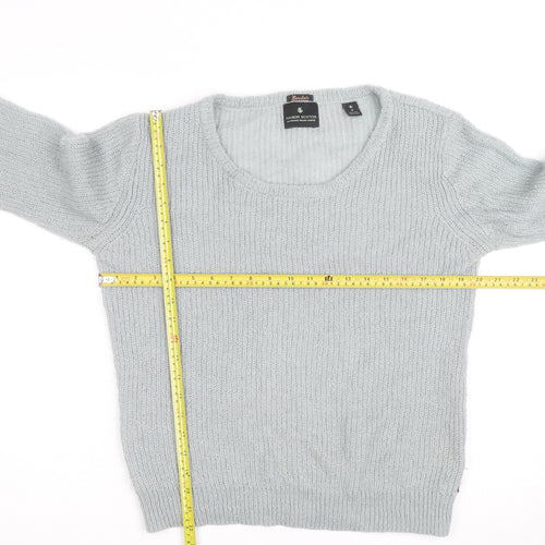 Maison Scotch Women's Grey Mohair Blend Chunky Knit Jumper Size 10