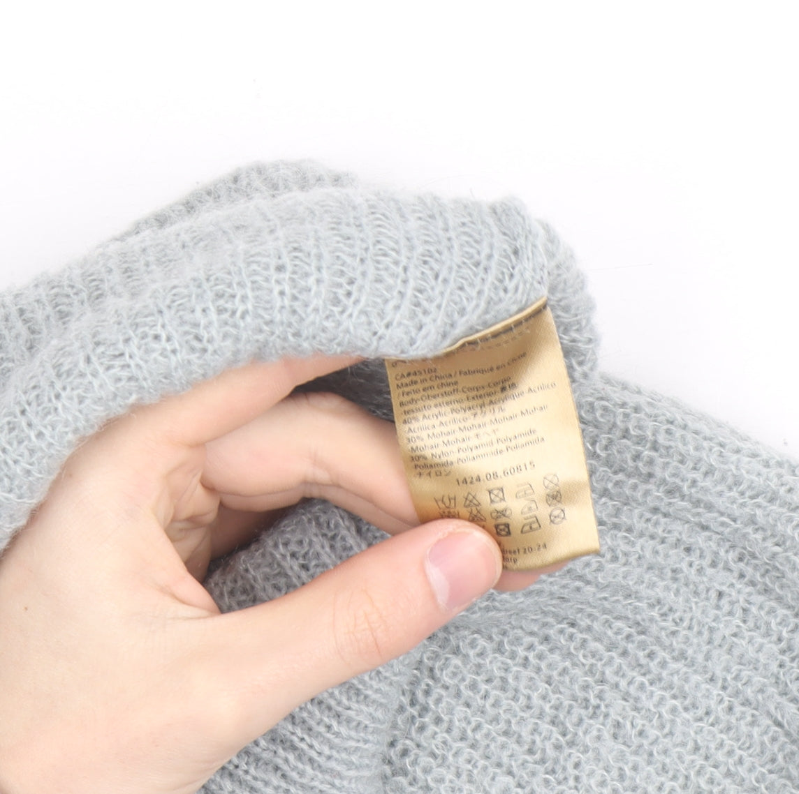 Maison Scotch Women's Grey Mohair Blend Chunky Knit Jumper Size 10