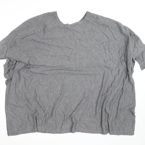 Masai Women’s Grey Wool Blend V-Neck Relaxed Fit Jumper XL