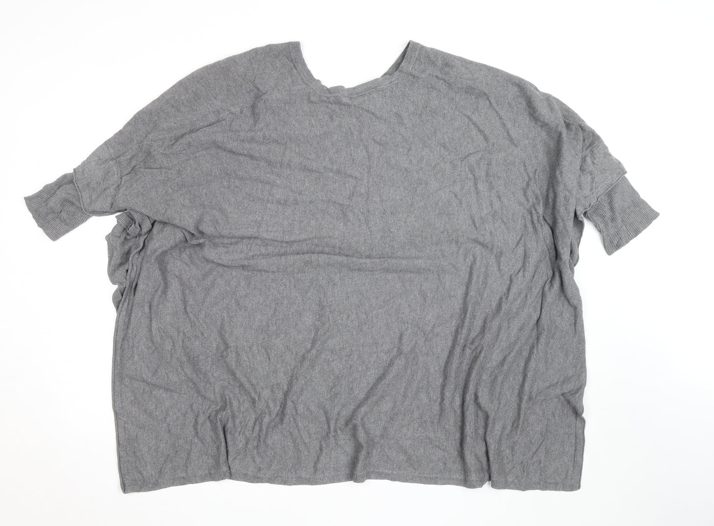 Masai Women’s Grey Wool Blend V-Neck Relaxed Fit Jumper XL