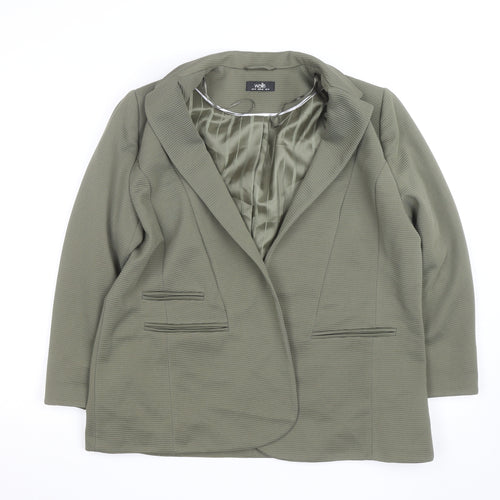 Wallis Women’s Green Blazer Jacket UK 18 Classic Lined Mid Length
