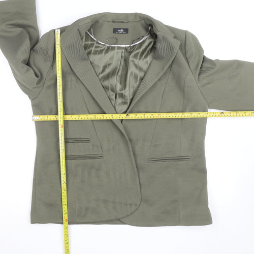 Wallis Women’s Green Blazer Jacket UK 18 Classic Lined Mid Length