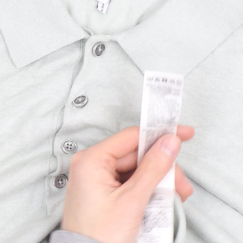 Reiss Mens Grey 2XL Regular Fit Short Sleeve Button-Up Polo Shirt