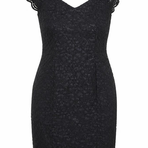 Warehouse Women Black Lace Bodycon Knee Length Dress UK 12