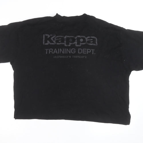 Kappa Women Black Relaxed Fit Training Dept T-Shirt Size L