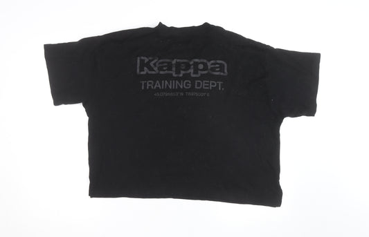 Kappa Women Black Relaxed Fit Training Dept T-Shirt Size L