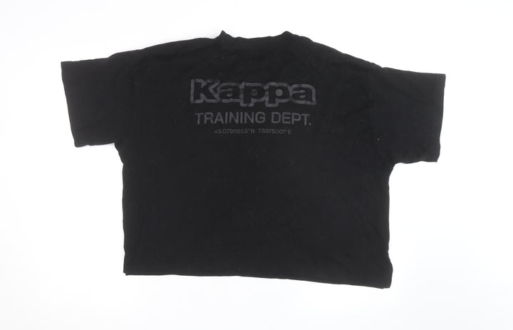 Kappa Women Black Relaxed Fit Training Dept T-Shirt Size L