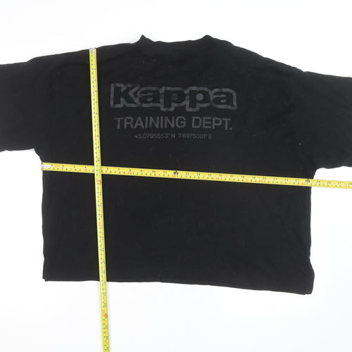 Kappa Women Black Relaxed Fit Training Dept T-Shirt Size L