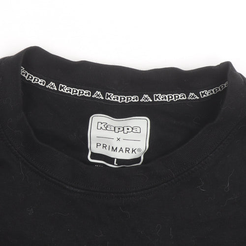 Kappa Women Black Relaxed Fit Training Dept T-Shirt Size L