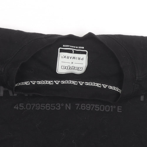 Kappa Women Black Relaxed Fit Training Dept T-Shirt Size L