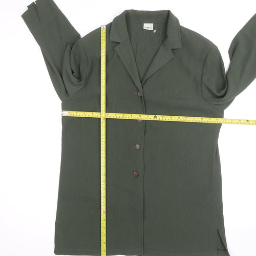 Libra Women Green Button-Up Tunic Shirt Size 14