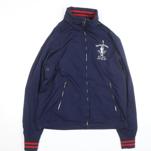Polo Ralph Lauren Men's Blue Bomber Jacket Size M Classic Lined Zip