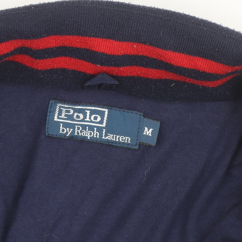 Polo Ralph Lauren Men's Blue Bomber Jacket Size M Classic Lined Zip