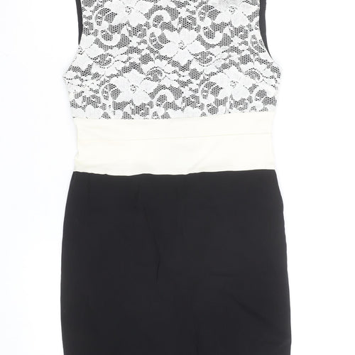 Vesper Women’s Black and White Lace Bodycon Dress Size 14
