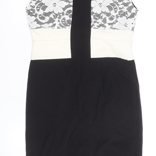 Vesper Women’s Black and White Lace Bodycon Dress Size 14
