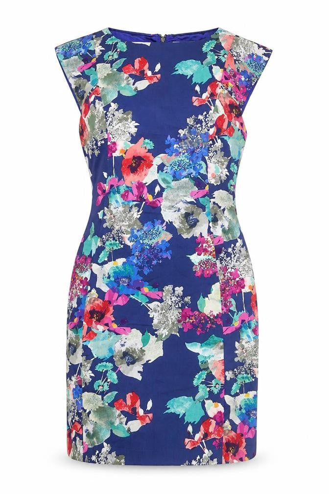 Front view of Marc Angelo Women's Multicoloured Floral Sheath Dress, size 12